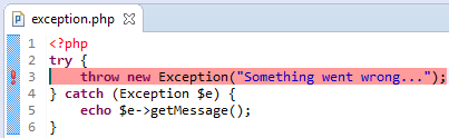 Exception Breakpoint